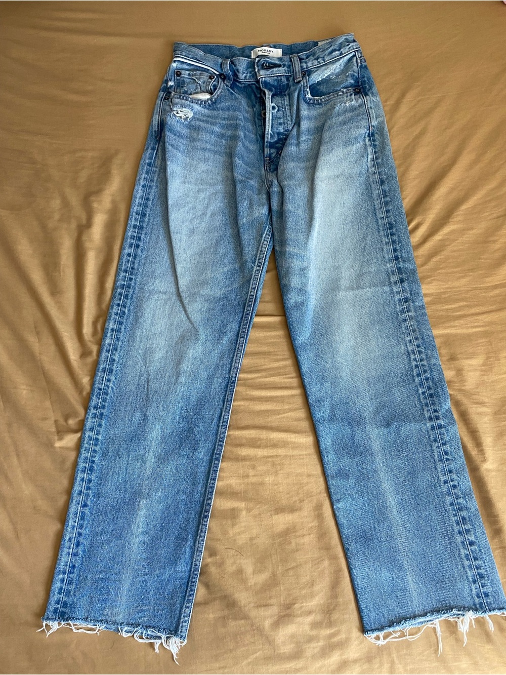 Moussy Vintage Fade Blue Straight Jeans